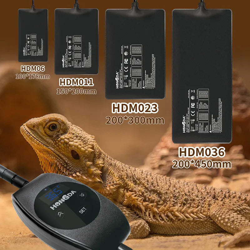 Reptiles Snake and Lizard Heat Mat Thermostat Built in Heating Warm Pads Intelligent Adjustable Temperature Controller Mats 110v